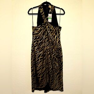 NWT Michael Kors Elegant Black and Gold Women's Dress